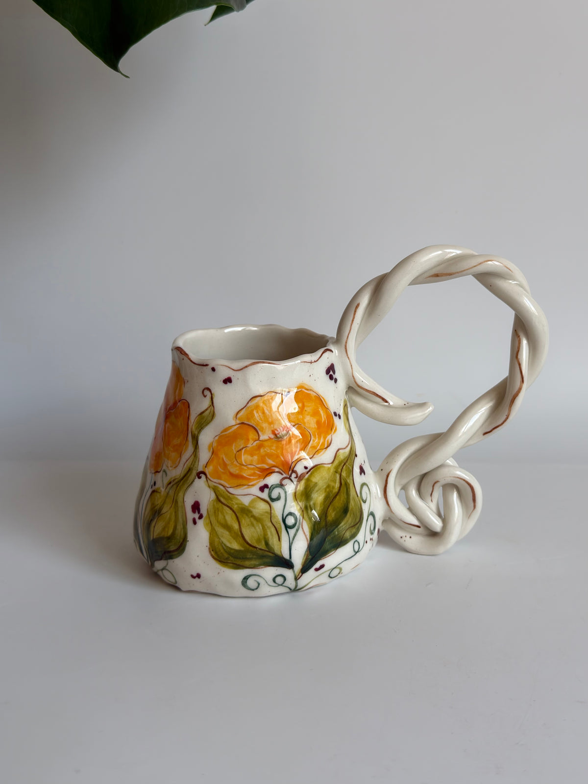 California Poppy Floral Mug