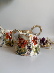 Burnt Orange Flower Mug