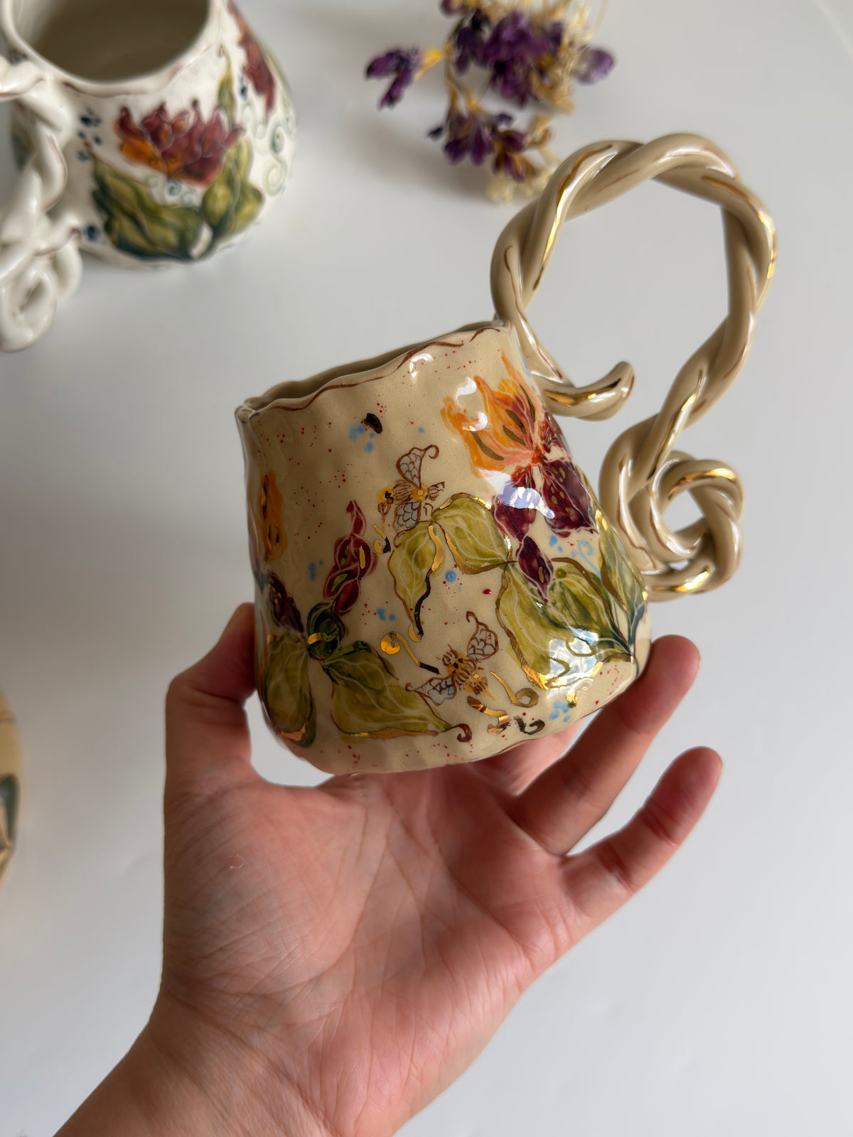 Boho Iris Flower Mug