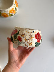 Red Poppies and Bumblebees Bowl