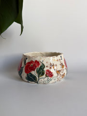 Red Poppies and Bumblebees Bowl