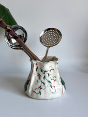 Dahlia Flowers Utensil Holder / Vase