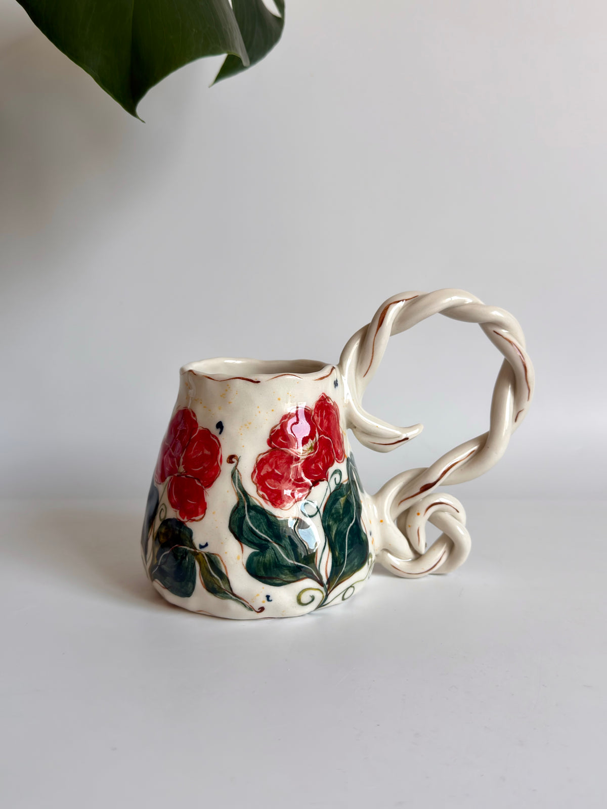 Red Poppy Floral Mug