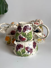 Matcha Bowl with Carnations Flowers
