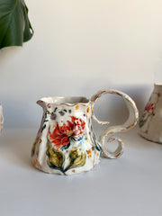 Burnt Orange Flowers Pitcher