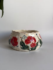 Red Poppies and Bumblebees Bowl