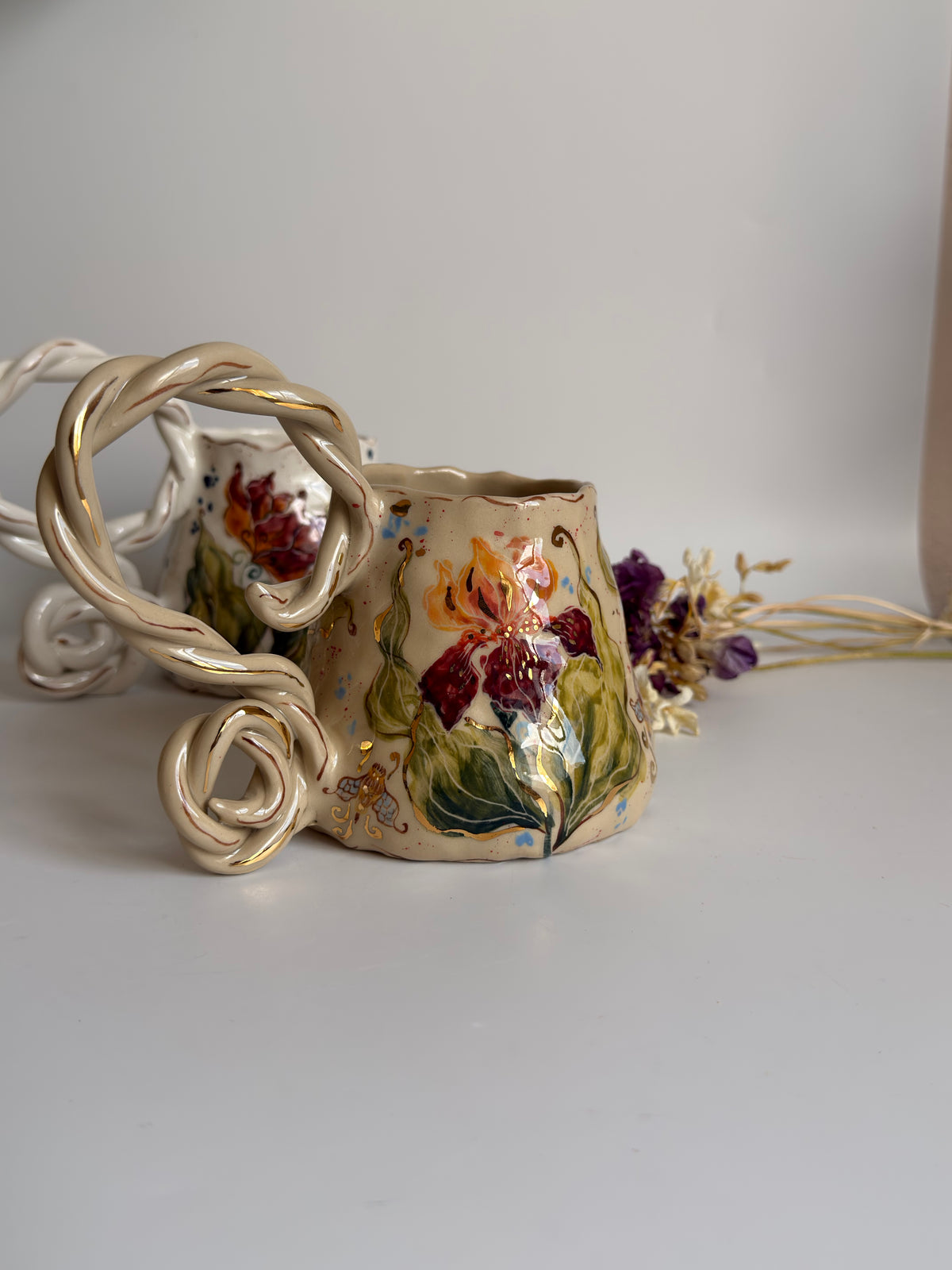 Boho Iris Flower Mug