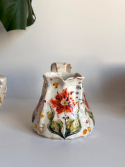 Burnt Orange Flowers Pitcher