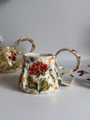 Burnt Orange Flower Mug