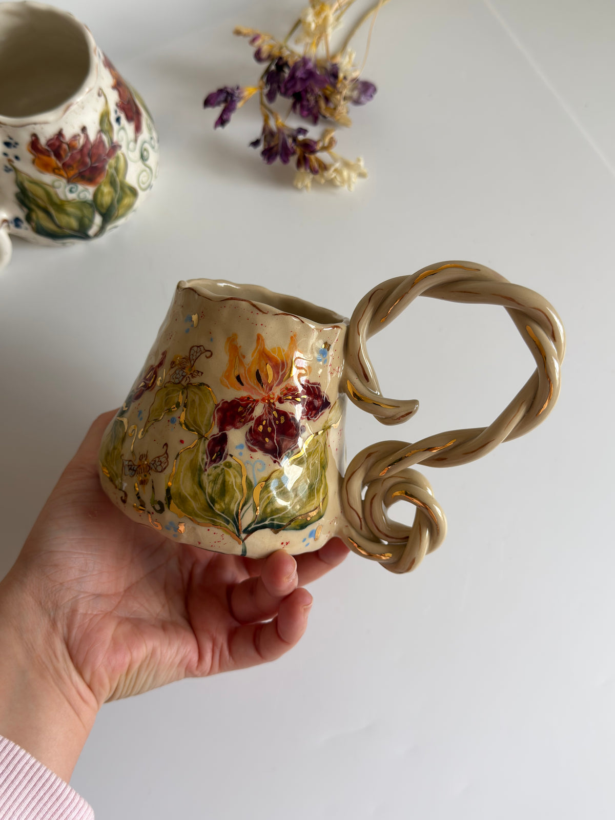 Boho Iris Flower Mug