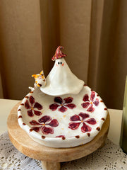 Cute Ghost and her Calico Kitten Candle Holder/ Ring Holder