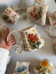 Burnt Orange Flowers Pitcher