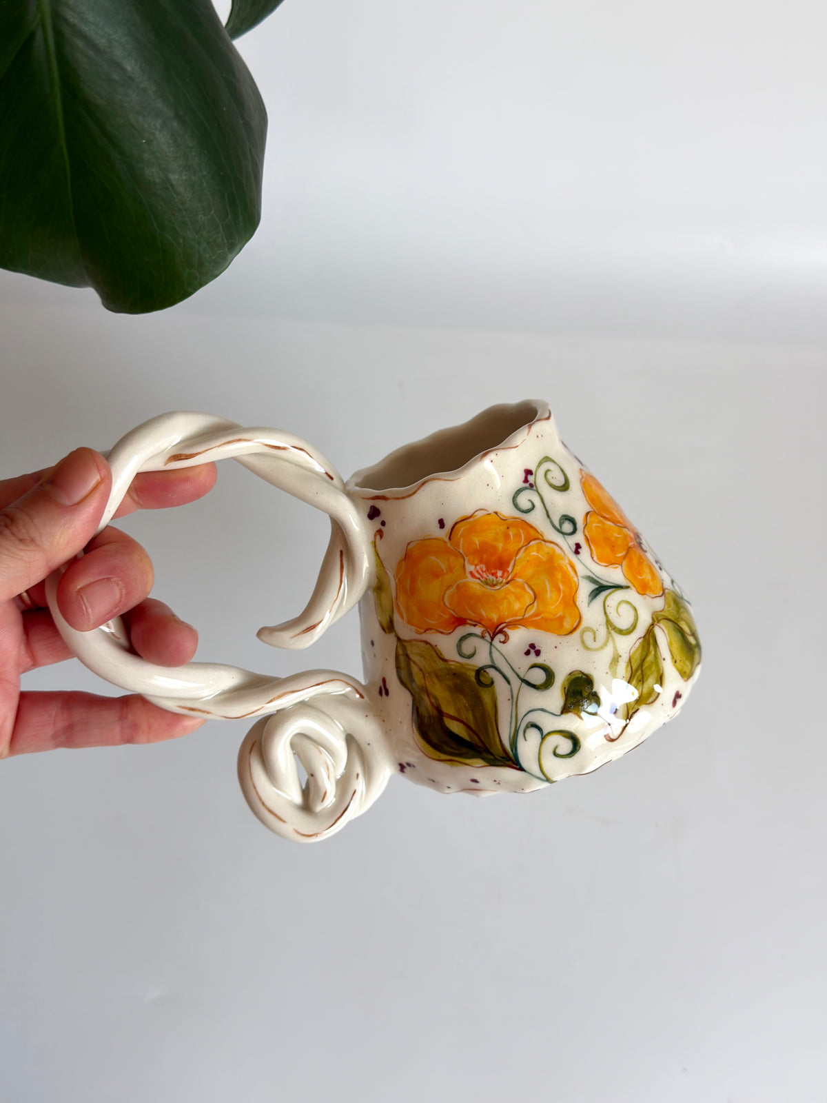 California Poppy Floral Mug