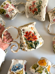 Burnt Orange Flowers Pitcher