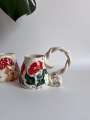Red Poppy Floral Mug