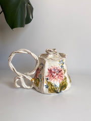 Pink Dahlia Flowers Teapot