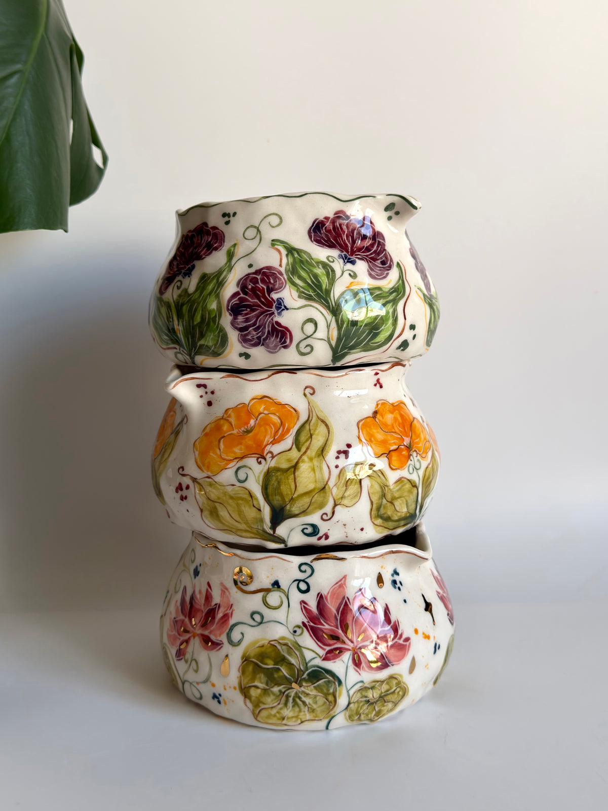 Water Lily Flowers Matcha Bowl