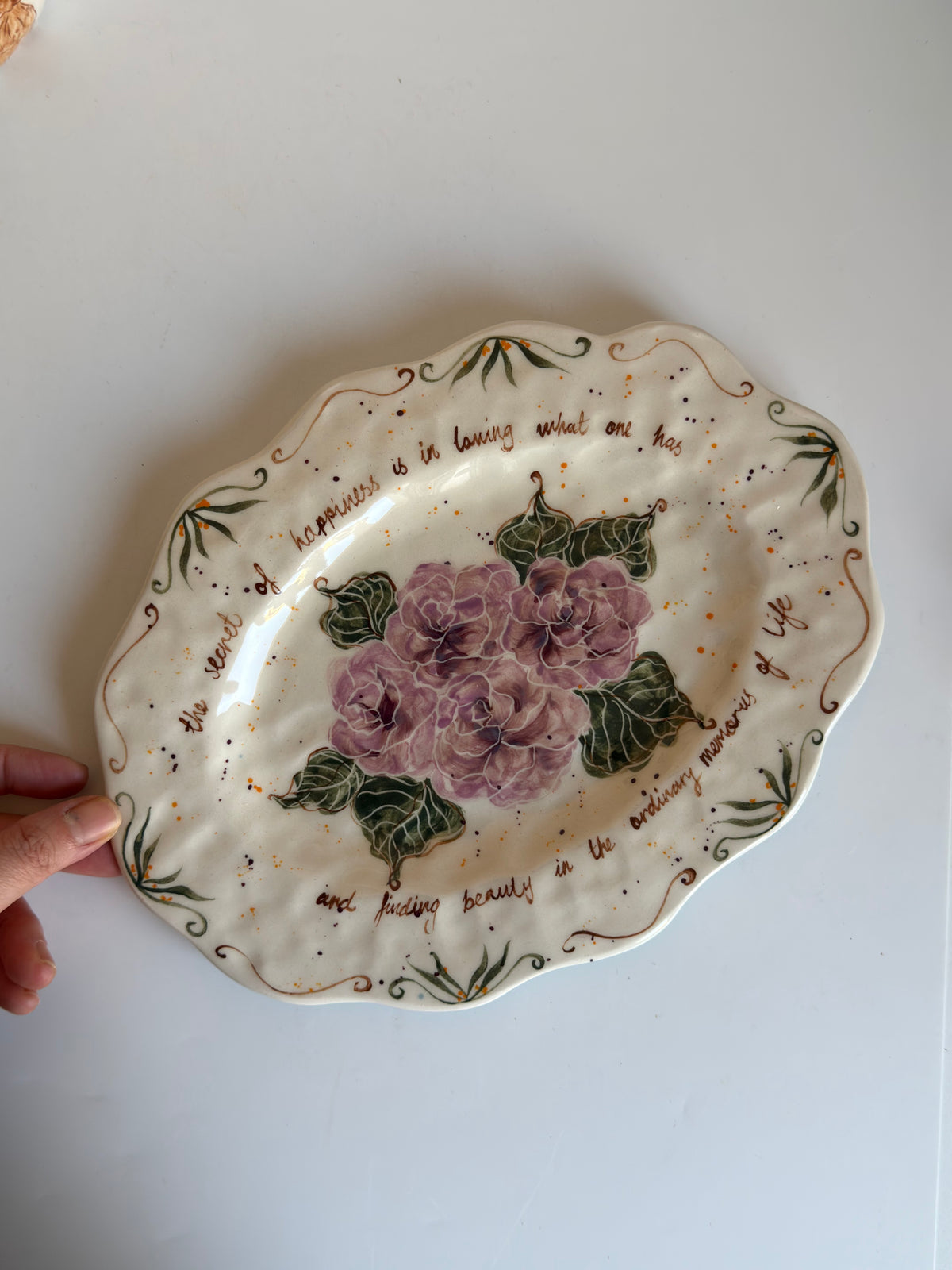 Lilac Roses Plate