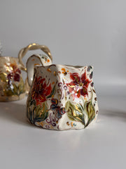 Burnt Orange Flower Mug
