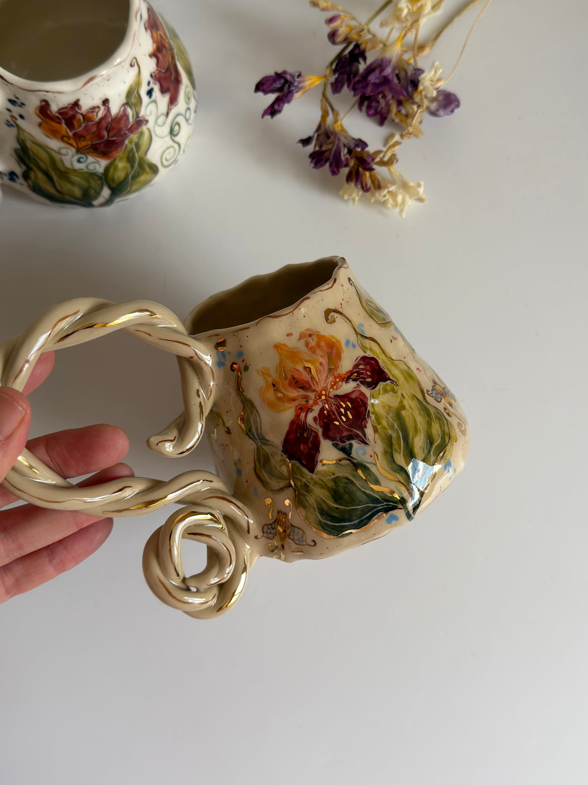 Boho Iris Flower Mug
