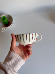 Striped Glazed Candle Holder