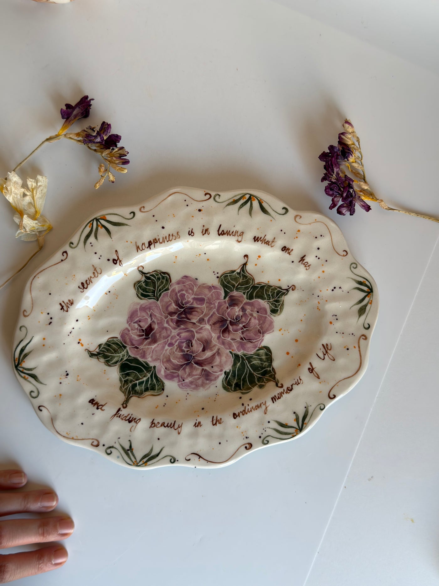 Lilac Roses Plate