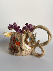 Impressionistic Irises and Butterfly