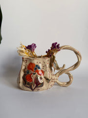 Impressionistic Irises and Butterfly