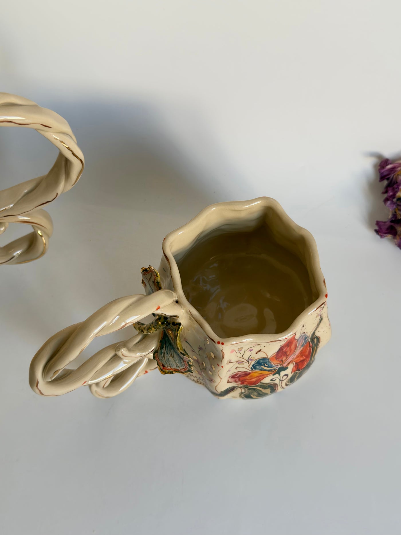 Impressionistic Irises and Butterfly