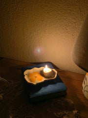 Orange Floral Tealight Candle Holder