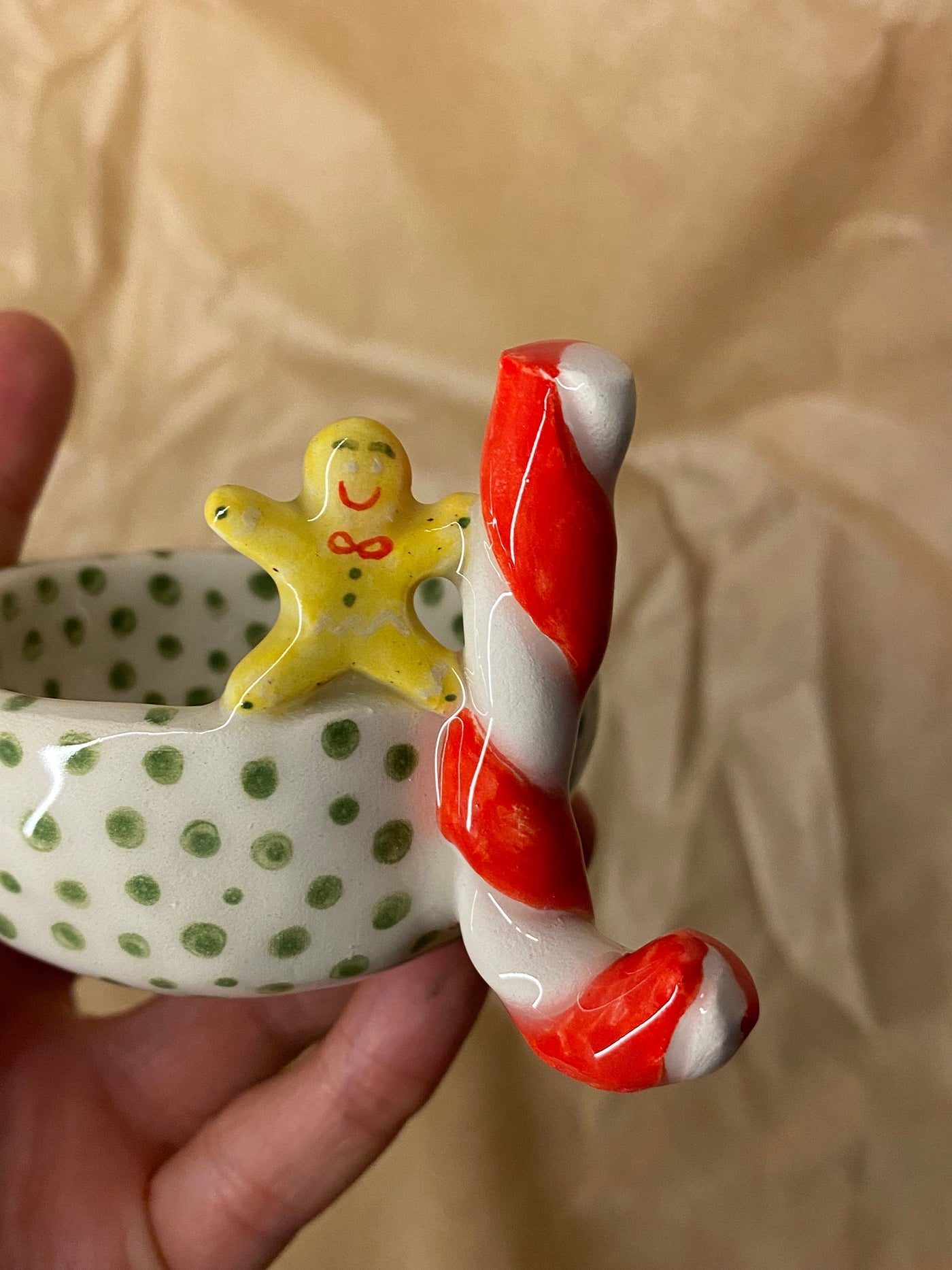 Candy Cane and Gingerman Candle Holder