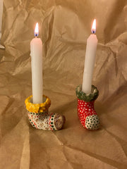 Xmas Socks Candlestick Holder