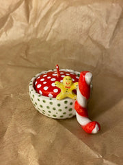 Candy Cane and Gingerman Candle Holder
