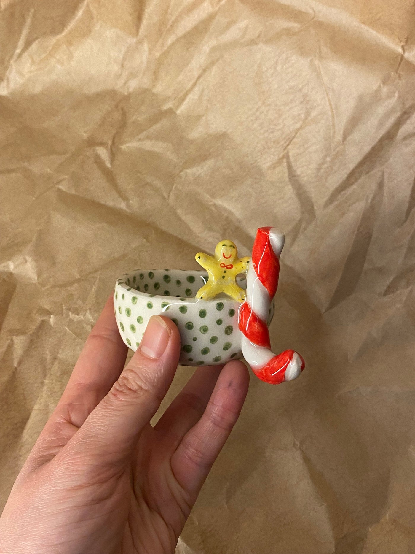 Candy Cane and Gingerman Candle Holder