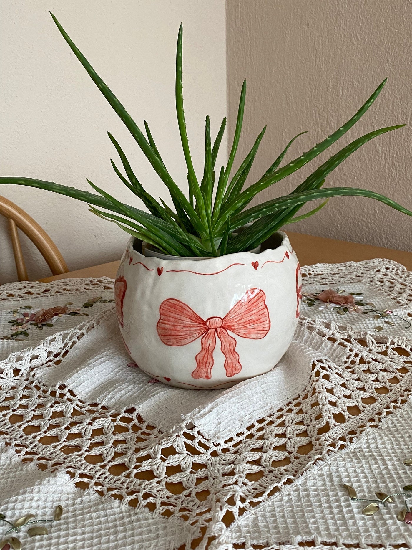 Red Ribbon Vase