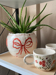 Red Ribbon Vase