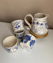 Blue Floral Pitcher