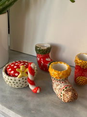 Candy Cane and Gingerman Candle Holder