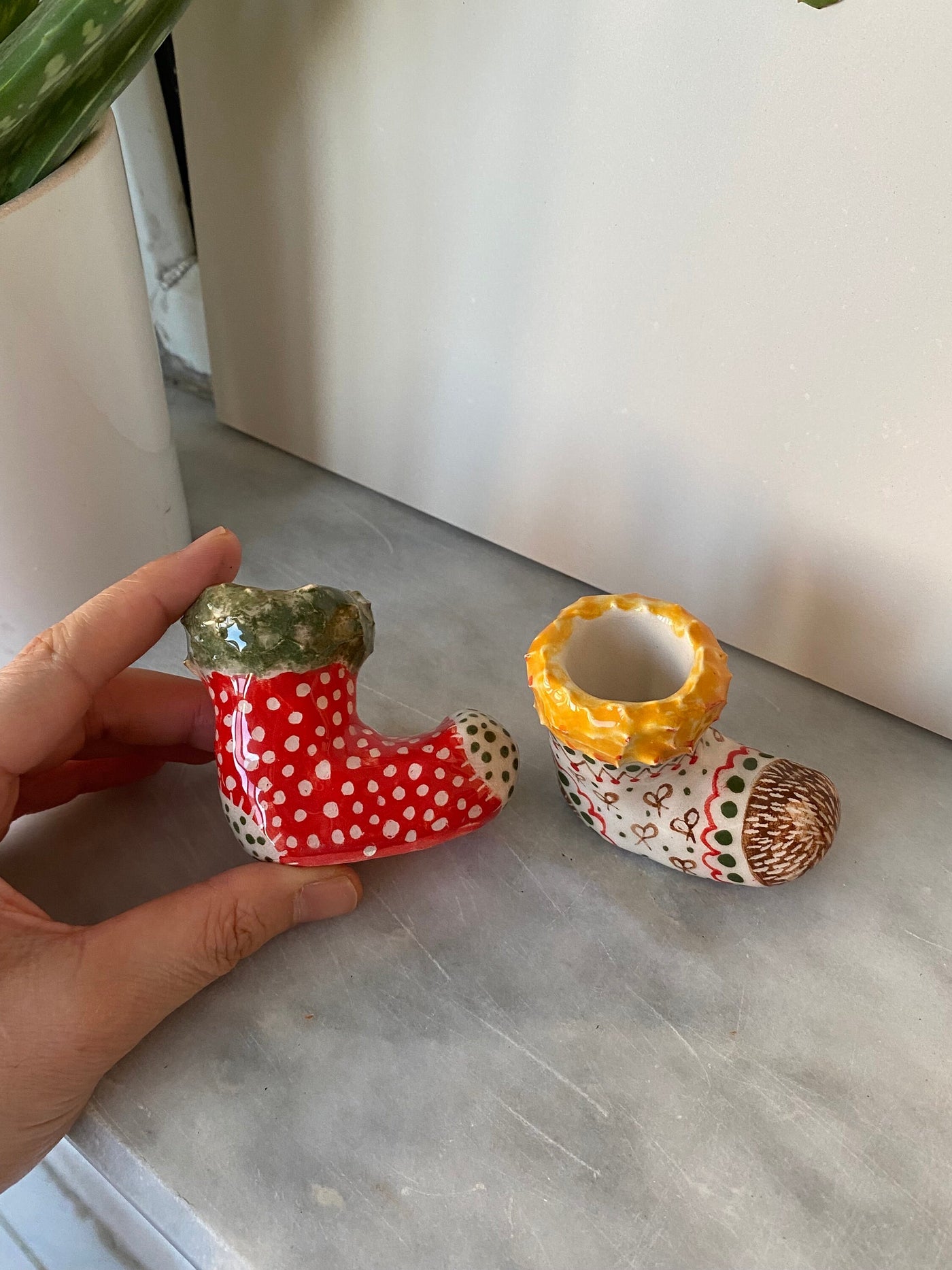 Xmas Socks Candlestick Holder