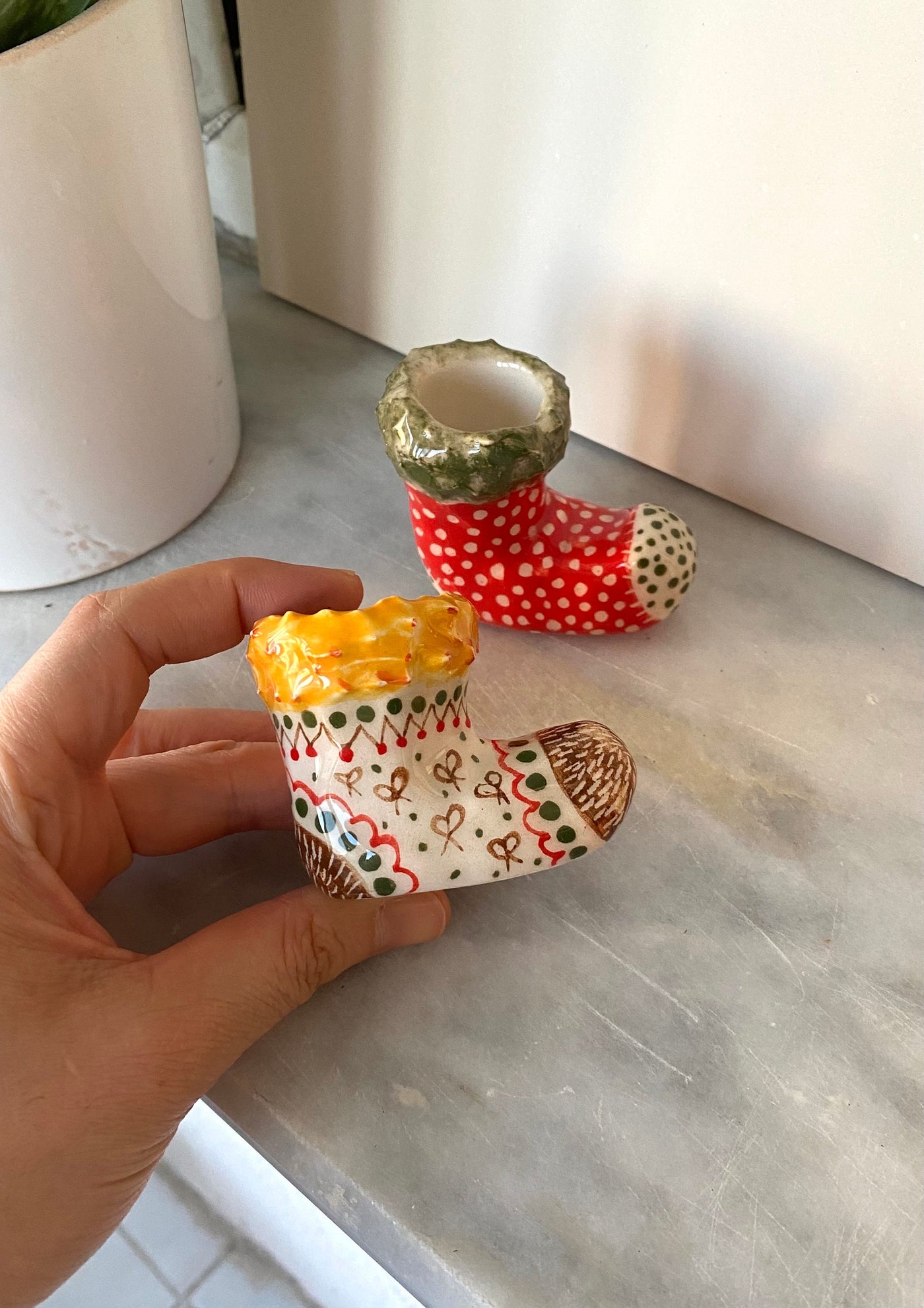 Xmas Socks Candlestick Holder