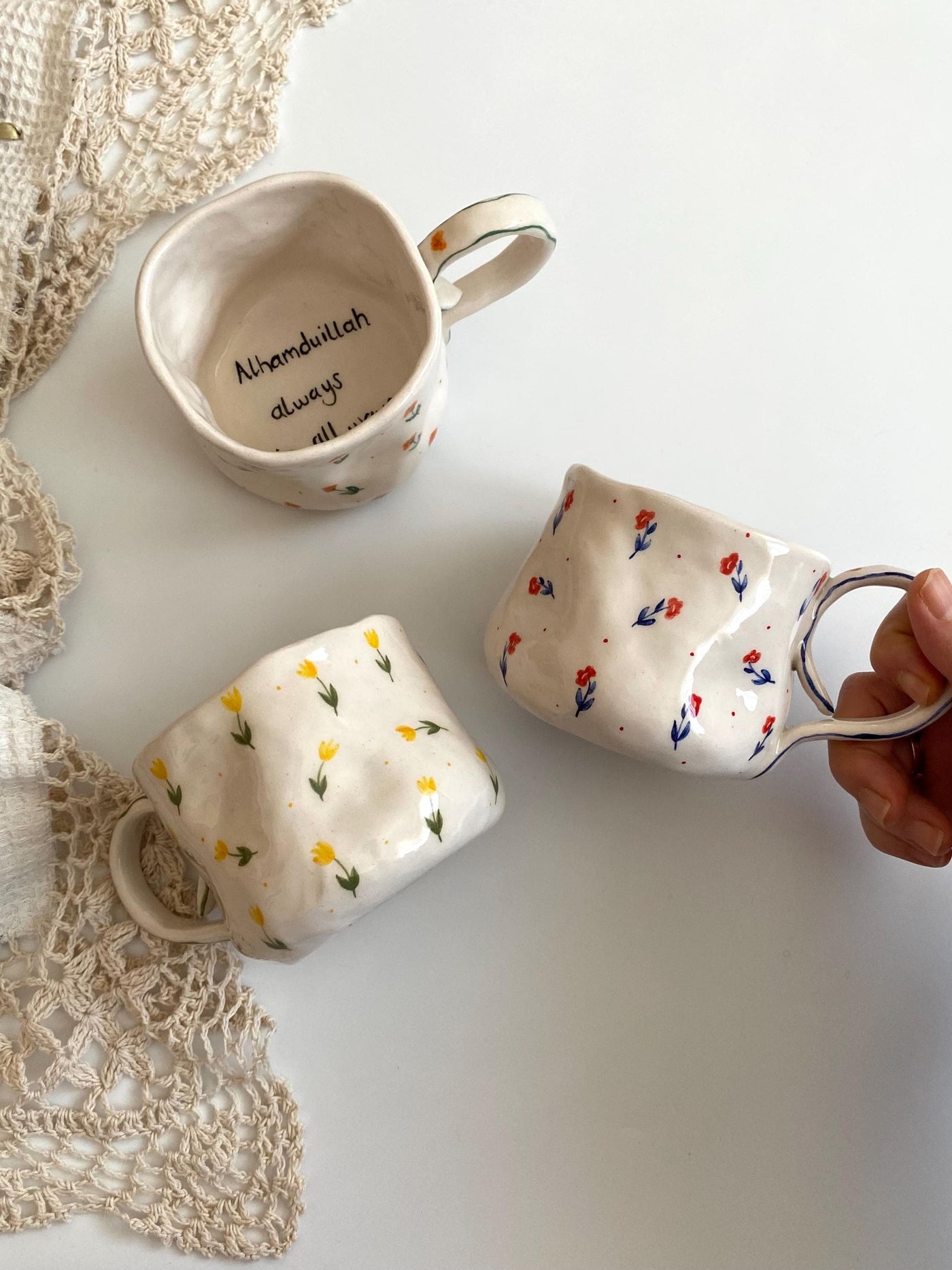 Personalized Cute Floral Minimalist Mug / Write
