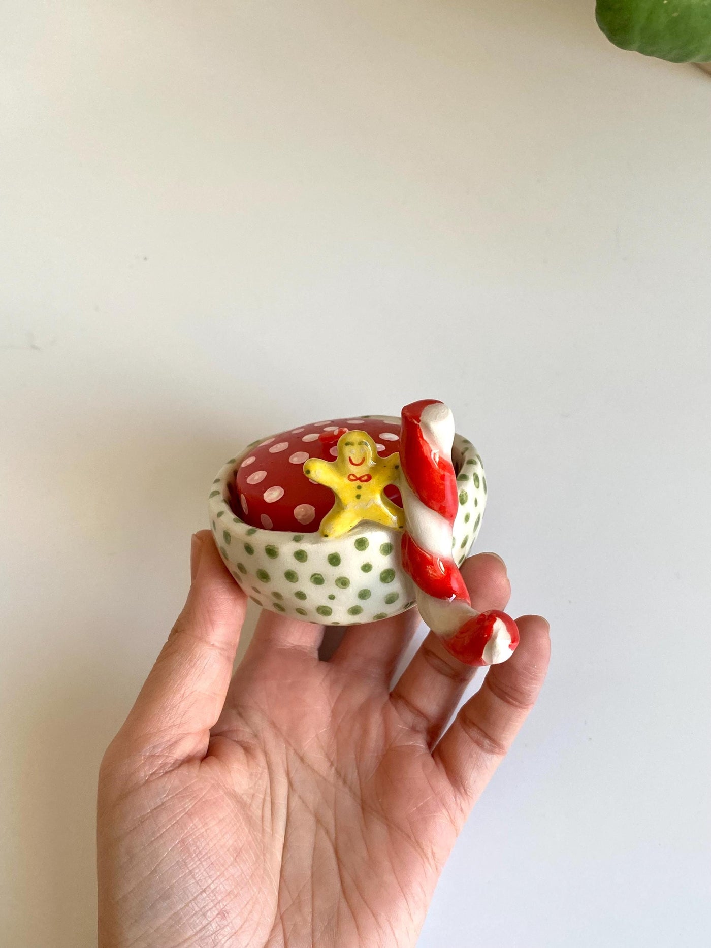Candy Cane and Gingerman Candle Holder