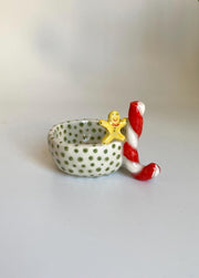 Candy Cane and Gingerman Candle Holder