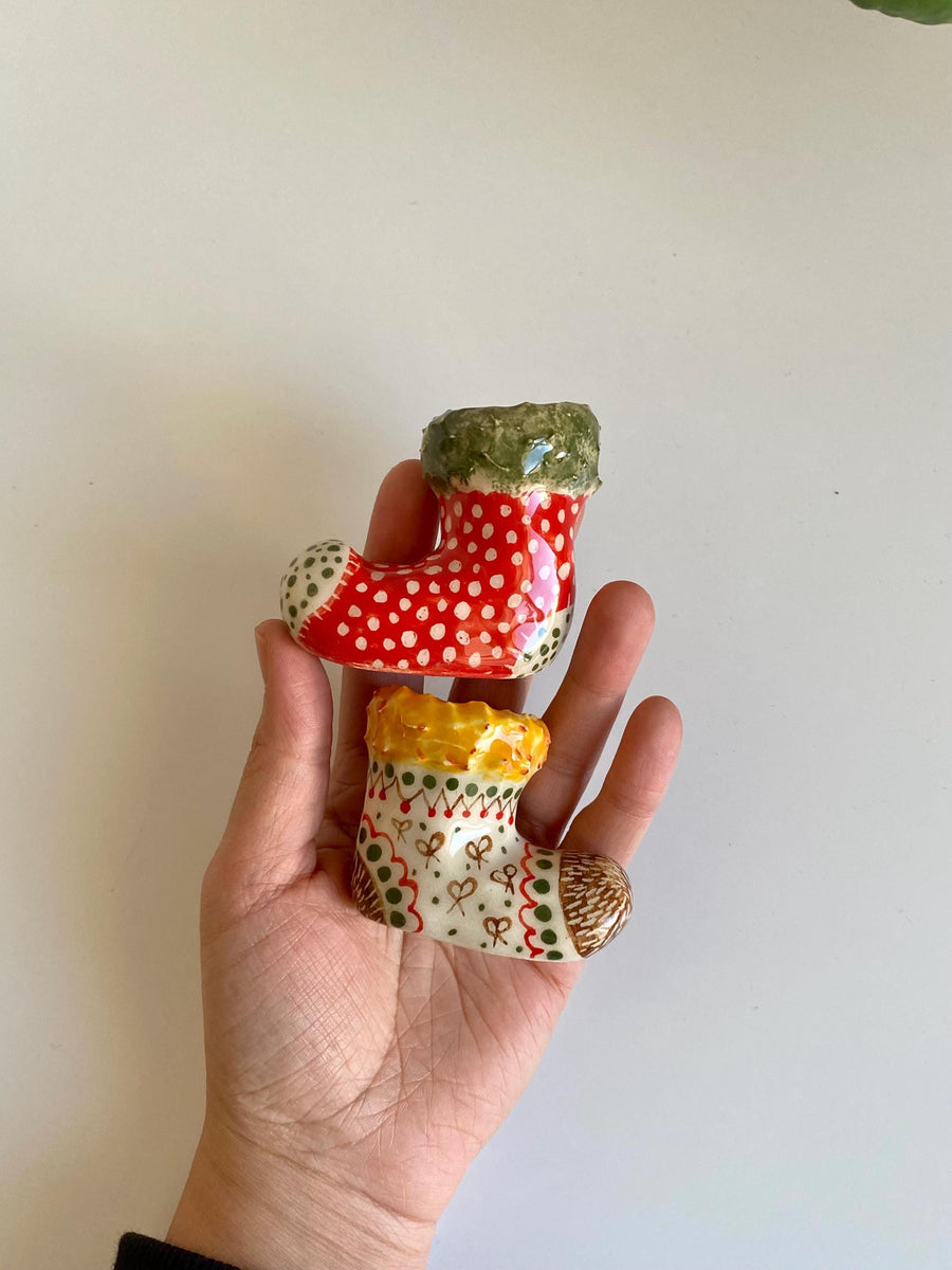 Xmas Socks Candlestick Holder