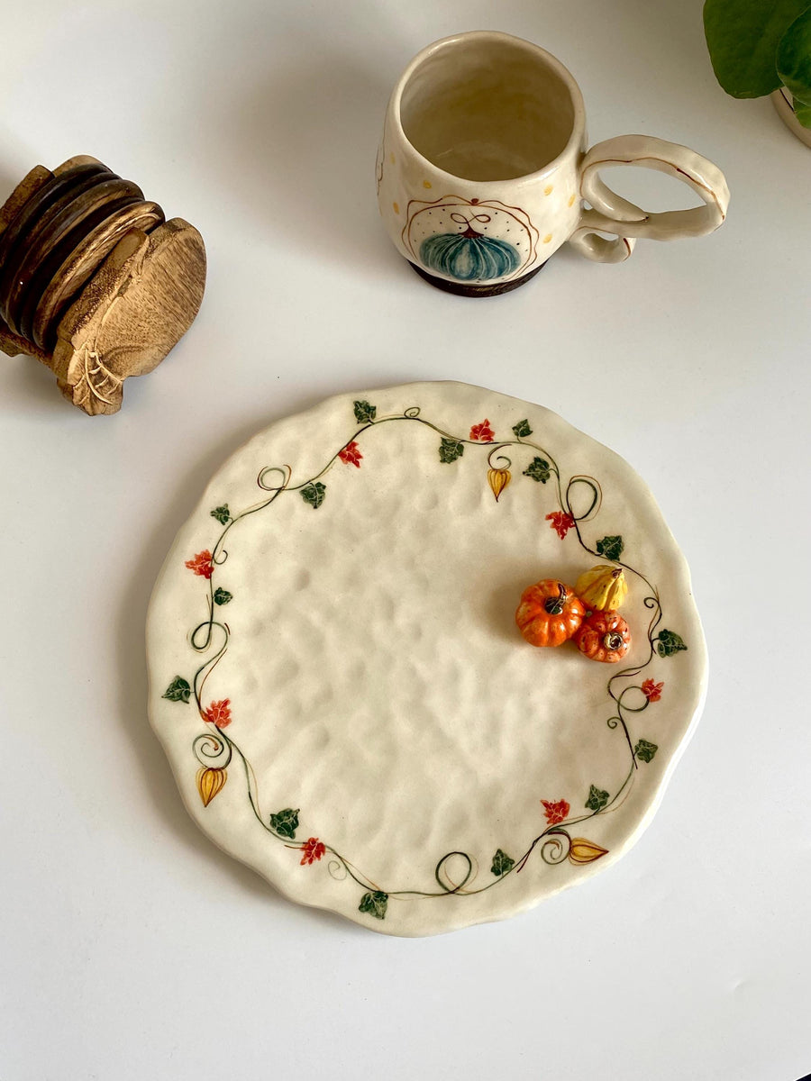 Pumpkin Decor Ceramic Plate