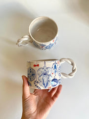 Ornaments Pattern Blue Mug