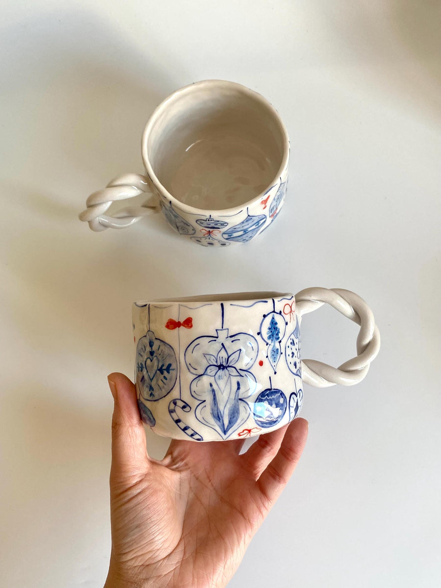 Ornaments Pattern Blue Mug