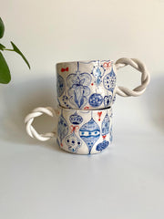 Ornaments Pattern Blue Mug
