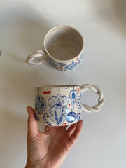 Ornaments Pattern Blue Mug