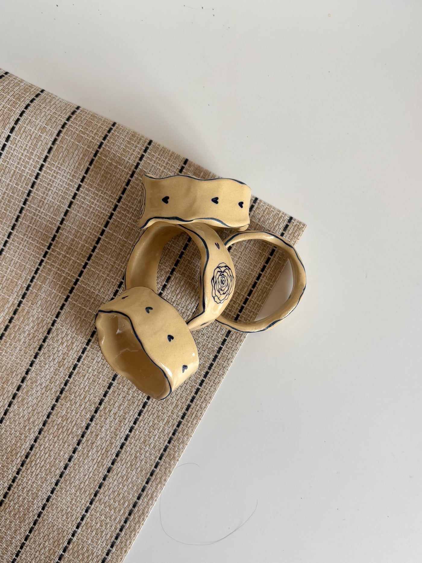 Blue Floral Napkin Rings